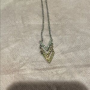 Chic Chevron Necklace in Silver and Gold